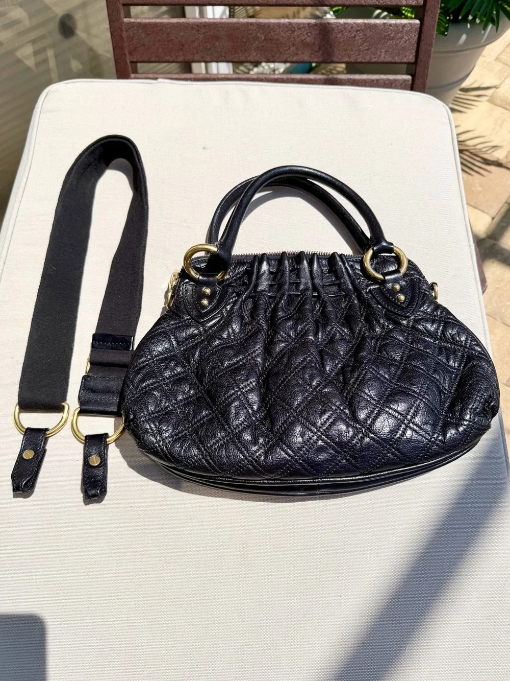 Marc Jacobs Vintage Black Quilted Leather Cecilia Satchel Resort 2007